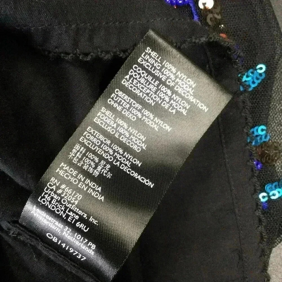 Anthropologie Womens Size XS Sequin Mini Skirt Black Tulle Embroidered Flowy - Picture 7 of 11